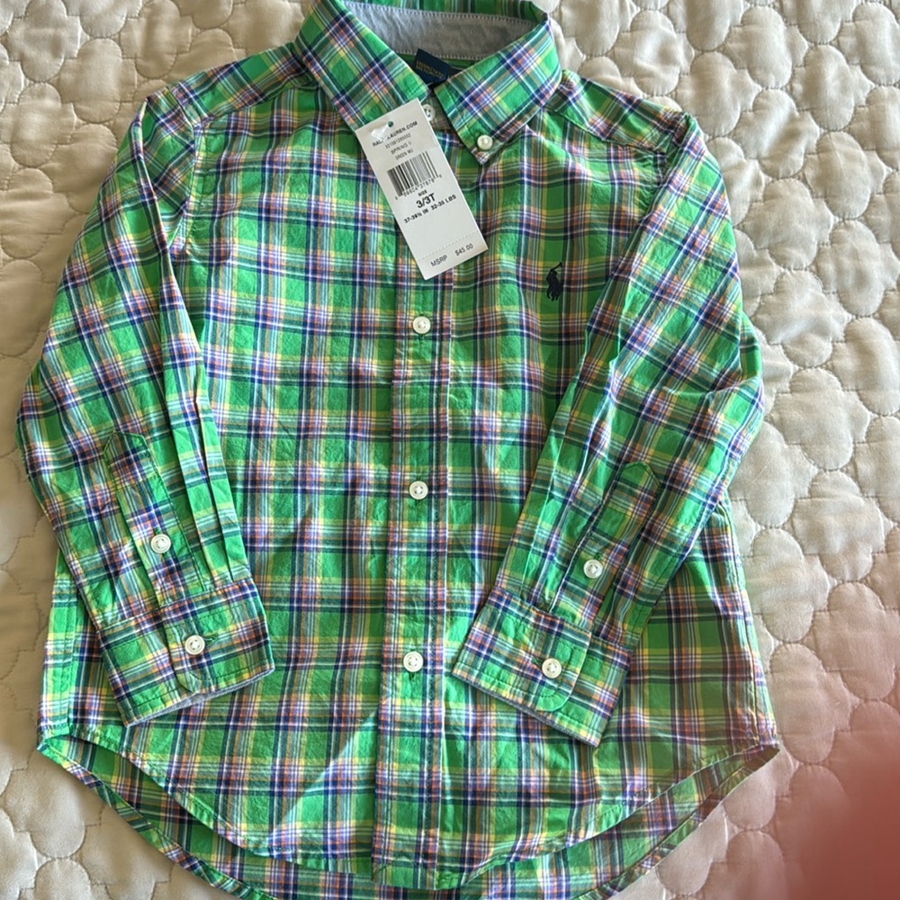 Ralph Lauren new with tags long sleeve shirt, size 3T